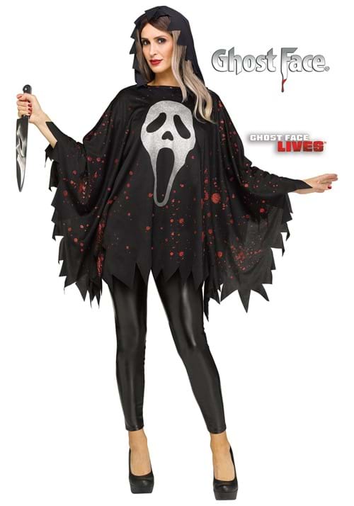 Glitter GhostFace Adult Poncho