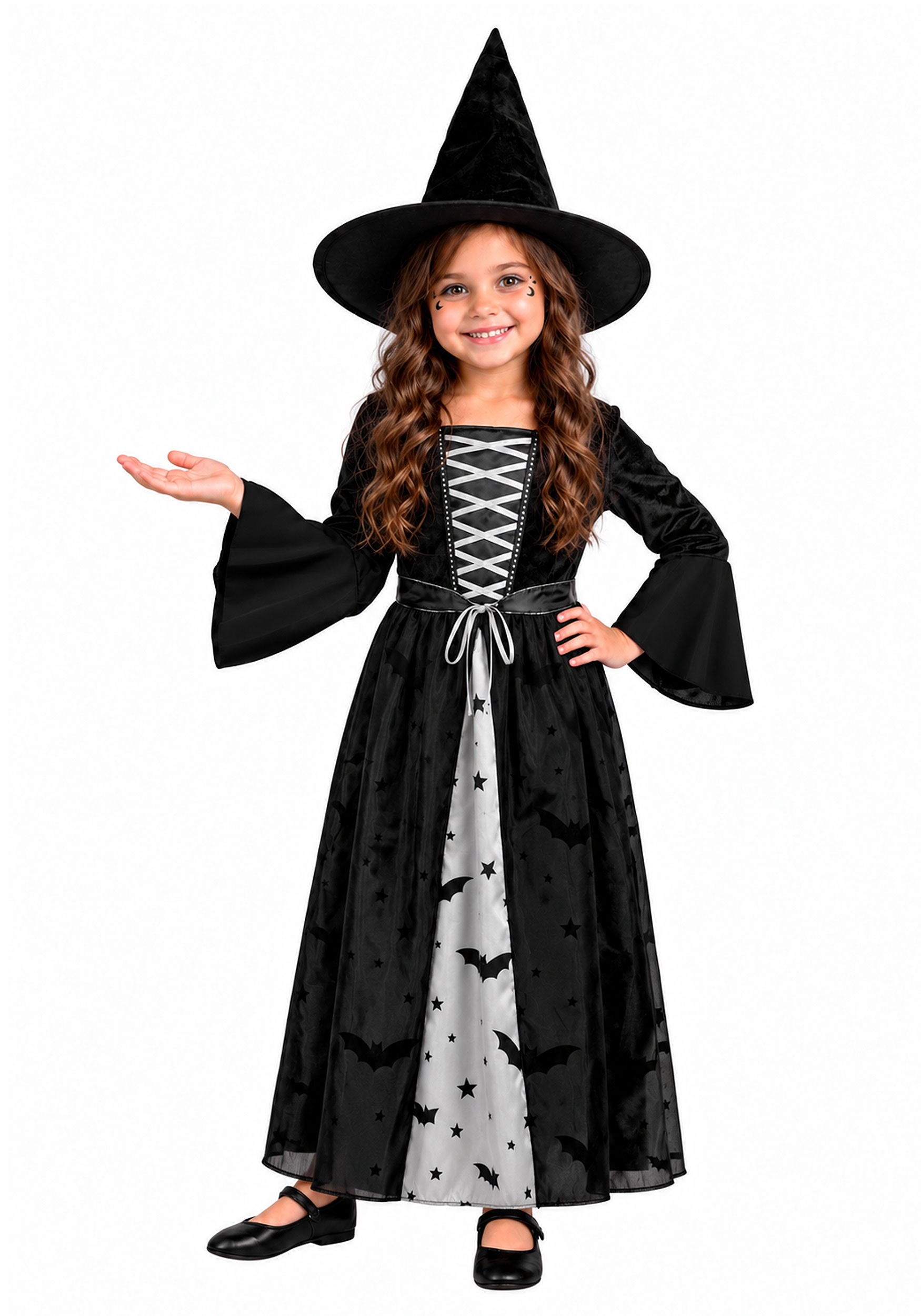 Kid's Batty Grey Witch Costume