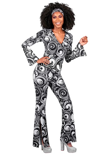 Womens Foxy Disco Costume Jumpsuit 1