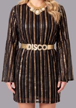 Women's Golden Disco Queen Costume Alt 6