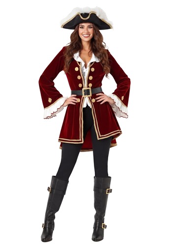 Womens Crimson Pirate Captain Costume