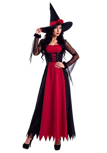 Womens Black and Red Witch Costume Dress