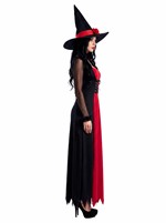 Womens Black and Red Witch Costume Dress Alt 3