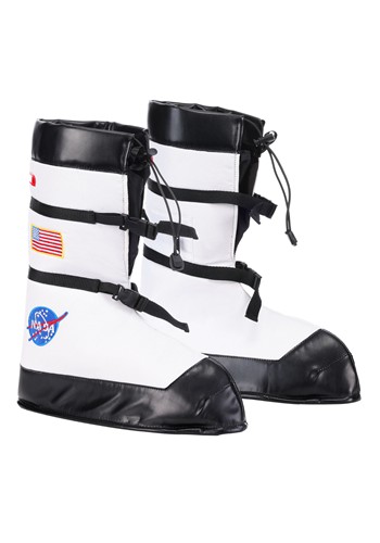 Adult White Astronaut Costume Boots 1