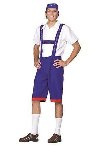 Plus Size Ned Nederlander Blue Lederhosen Costume Men