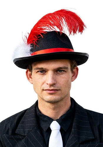 Adult Gangster Pimp Black Felt Costume Hat