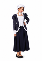 Girls Colonial Pinstriped Peasant Costume