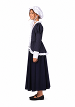 Girls Colonial Pinstriped Peasant Costume Alt 1