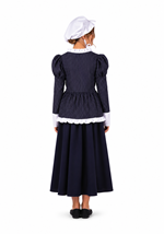 Girls Colonial Pinstriped Peasant Costume Alt 2