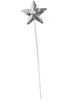 16 Inch Sequin Silver Star Wand Accessory