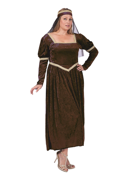 Plus Size Renaissance Princess Brown Costume for Women 1