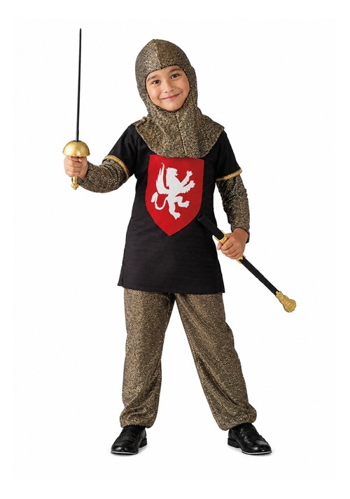 Kid's Medieval Knight Gold Costume upd
