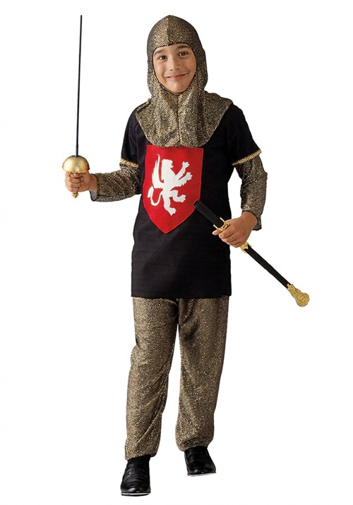 Kids Medieval Knight Gold Costume
