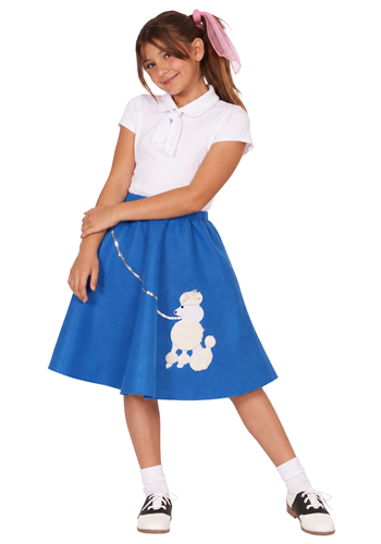 Child BLUE POODLE SKIRT Accessory