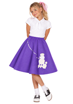 Girls Purple Poodle Costume Skirt Accessory