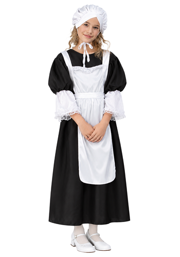 Kids Pilgrim Maid Girl Costume Dress