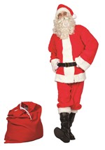 Mens Santa Claus Plush Suit Costume
