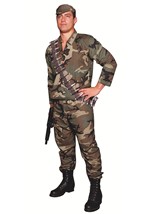 Mens Plus Size Camouflage Commando Costume