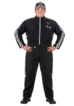 Plus Size Black Car Racer Jumpsuit Costume for Men