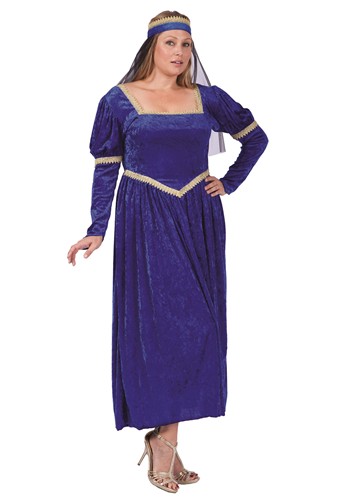 Womens Plus Size Renaissance Blue Princess Costume