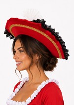Adult Red Pirate Musketeer Velvet Hat Accessory Alt 1