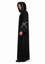 Mens Gothic Black Hooded Robe Costume Alt 2