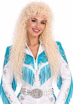 30" Adult CURLY WIG BLONDE Alt 1