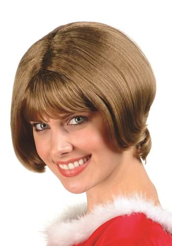 Womens Brown 60s Fashion Costume Wig
