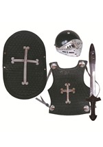Kids Black Knight Costume Set Alt 1