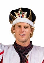 Adult Black Velvet King Crown Costume Accessory
