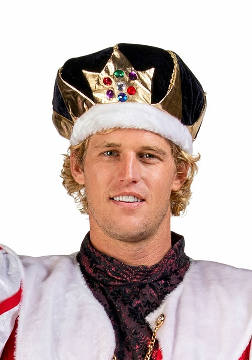 Adult Black Velvet King Crown Costume Accessory