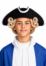 Child Black Felt Tricorn Pirate Costume Hat
