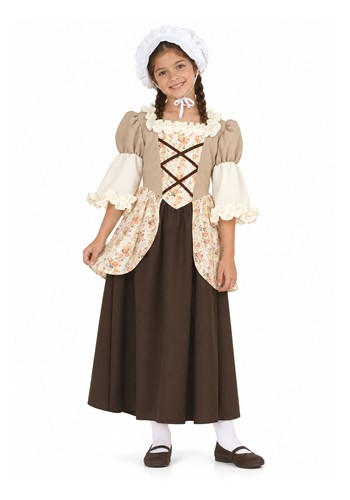 Kid's Colonial Bella Girl Khaki Costume Dress upd