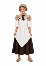 Girls Colonial Peasant Girl Brown Costume Dress