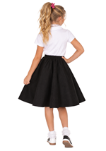 Girls Black Poodle Skirt with Shirt Costume Alt 1