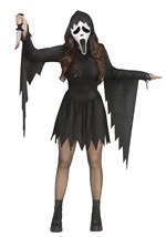 Womens Black Glitter Ghost Face Costume