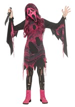 Girls Pink Gauze Ghost Face Costume