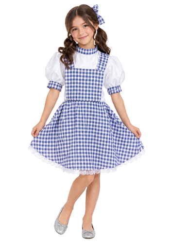 Girls Kansas Prairie Girl Blue Costume Dress