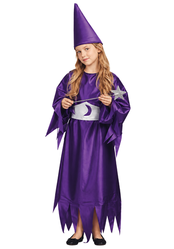 Girls Merlina Purple Wizard Costume Robe