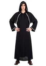 Medieval Warlock Black Velvet Hooded Robe Costume
