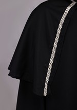 Medieval Warlock Black Velvet Hooded Robe Costume Alt 4