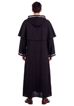 Medieval Warlock Black Velvet Hooded Robe Costume Alt 1