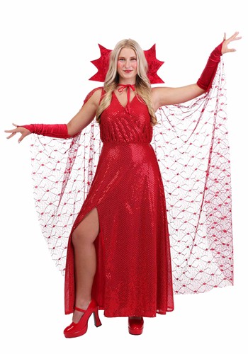 Womens Red Spider Web Costume Cape