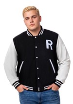 Plus Size Black Letterman Jacket Costume for Men