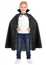 Kids Black Taffeta Costume Cape