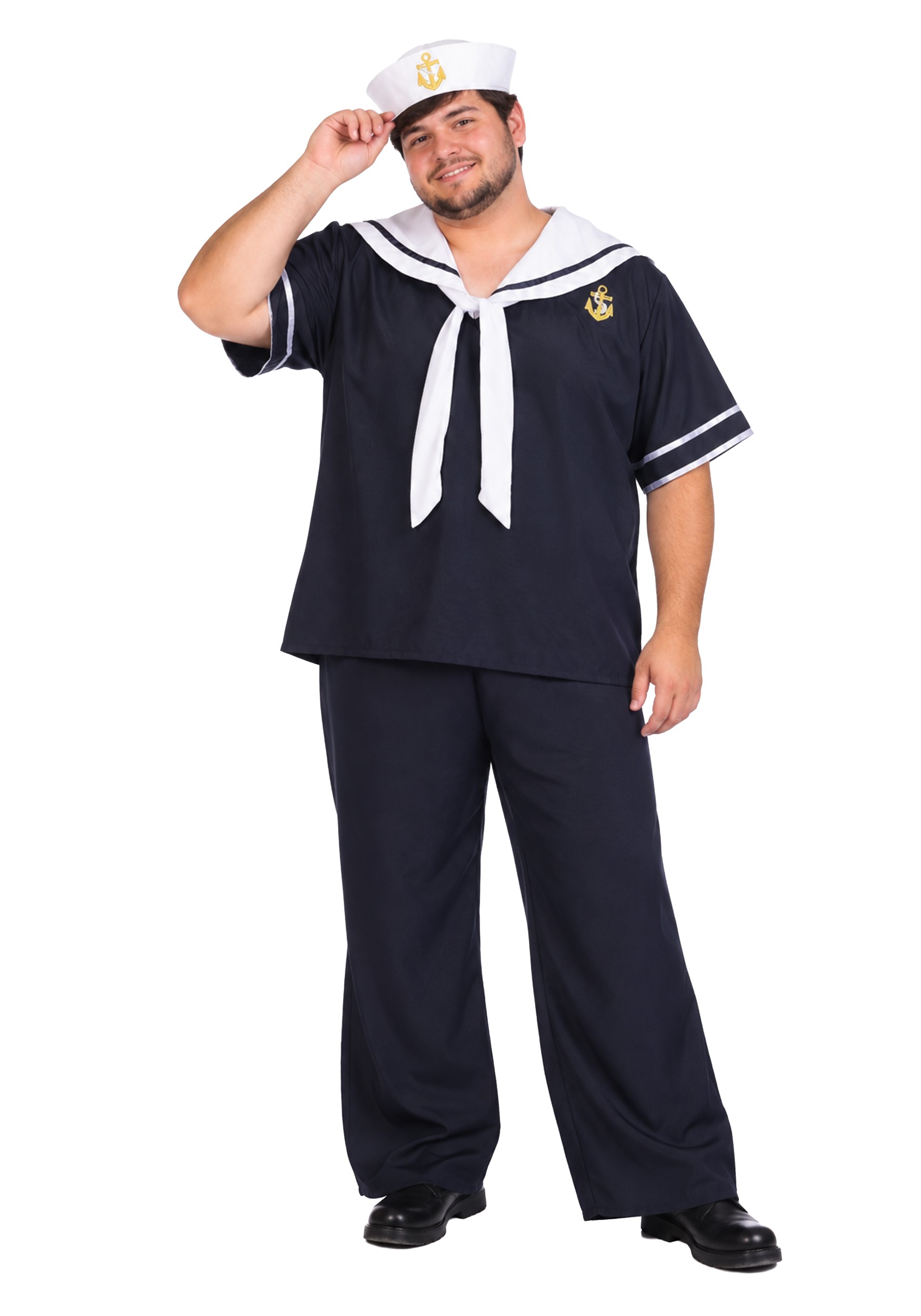 Plus Size Sailor Man Blue Costume for Men | Uniform Costumes