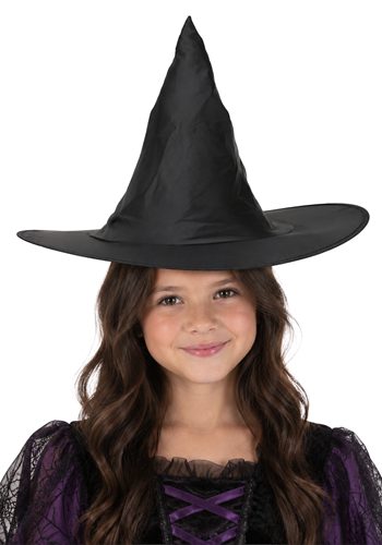 Kids Taffeta Black Witch Hat Accessory