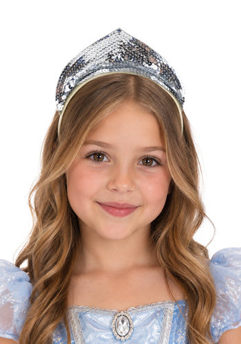 Child Silver Sequin Regal Tiara Accessory