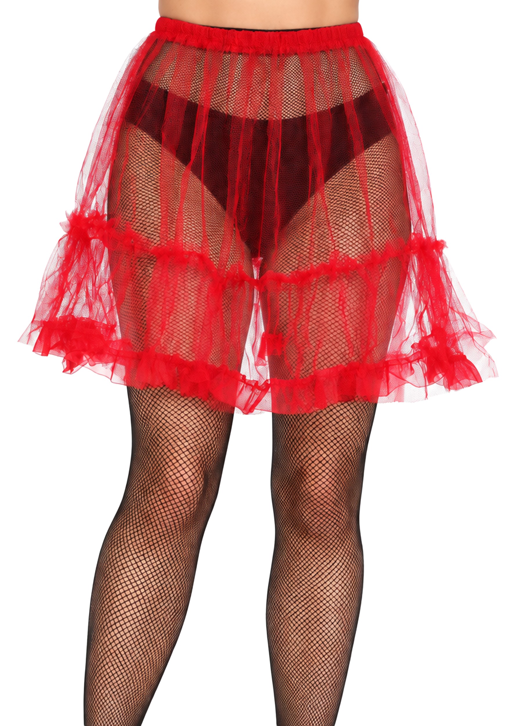 Red Petticoat with Lace trim for Women