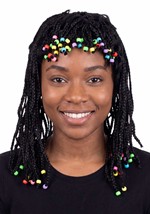 Adult Braided Black Costume Wig with Beads